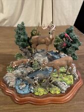 DANBURY MINT - WOODLAND HARMONY - BEAUTIFUL FOREST ANIMALS SCULPTURE WITH BASE picture