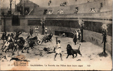 Tunisia Carthage Amphithéâtre La Rentrée des Félins Vintage Postcard B156 picture