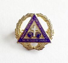 Methodist Church Vintage Lapel Pin Woman Society Christian Service Sterling READ picture