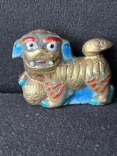 Vintage Chinese Miniature Foo Dog 1.5” x 2” Enamel & Ceramic picture
