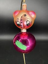 Ornament RARE Vintage DeCarlini Blown Glass ELEPHANT ITALY Pink 4.25” picture