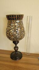 Global Fusion Stained Glass Mosaic Hurricane Candle Holder 12
