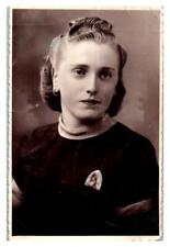 Elegant Young Polish Woman 1920's RPPC Photo Postcard picture