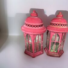 2 vintage red lanterns  One Has A Vintage Candle picture