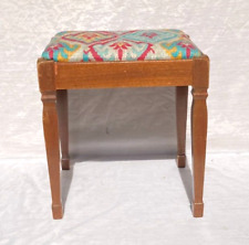 Vintage Mid Century Sewing Machine  Upholstered Stool Bench Seat Storage - Nice picture