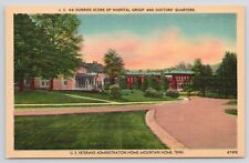 Mountain Home Tennessee US Veterans Administration Home Linen Postcard picture