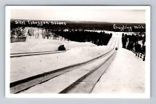 Grayling MI-Michigan, RPPC, Steel Toboggan Slides, Antique, Vintage Postcard picture