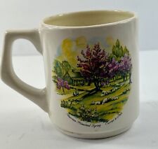 Rare Vintage American Homestead Spring Currier and Ives Coffee Cup Mug Tan picture