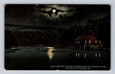 Pittsburgh PA-Pennsylvania, Lake And Boat House Panther Hollow Vintage Postcard picture