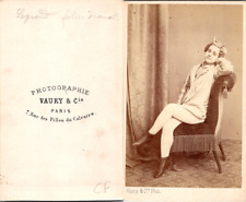 Vaury, Paris, Actress Legrand in tights and devil horns, des Folies Gramon picture