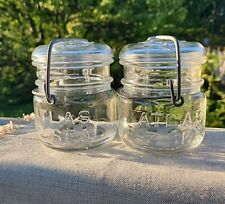 2- Atlas E-Z Seal Clear Glass Half Pint Canning Jars & Lids - Rubber Seals Inclu picture