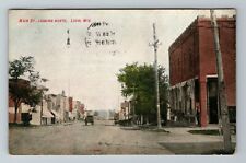 Loyal WI-Wisconsin, Main Street Looking North, Street Lamp, Vintage Postcard picture