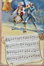 C. 1910 Winsch Yankee Doodle Patriotic Postcard Flute Drum Music Song Notes  picture