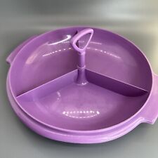 Tupperware Suzette Small Divided Party Server #608 Purple VTG SLIGHT IMPERFECT picture