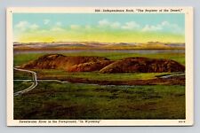 Postcard Independence Rock Alcova Wyoming, Vintage Chrome L4 picture