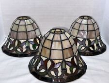3 PC Vintage Tiffany Style Stained Glass Bell Shaped Ceiling Light Lamp Shades picture