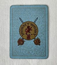 Vintage Chas Goodall THORNE'S WHISKY Swap Playing Card - Pale Blue & Gold picture