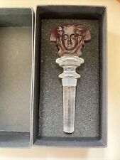 Rosenthal Versace Medusa Violet Frosted Crystal Bottle Stopper Topper New in Box picture