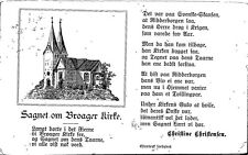 DENMARK pm 1913 SAGNET OM BROAGER KIRKE CHURCH Vitntage Postcard Pofttarte picture