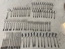 VTG Set 82 Pc Hull Danish Queen Stainless MCM 12 Settings + 10 Iced Tea Spoons picture
