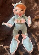Vintage 1940s Jump Jump Holiday House red hair blue felt posable pixie elf doll picture