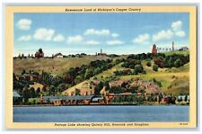 c1940's Keweenaw Cooper Country Portage Lake Quincy Hill Houghton MI Postcard picture