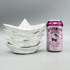 New BUY 1-4 APILCO OPEN SALT CELLAR Dipping BOAT Sauce PAPER HAT Dish PORCELAIN picture