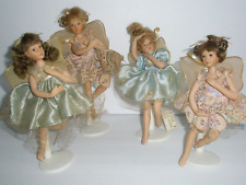 4 Ganz Christmas Fairy Girl Ornaments Porcelain Stand w/Tag picture