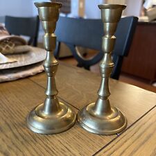 Pair Of Vintage Ornate Solid Brass Candle Sticks Made In India picture