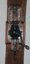 ARCADE CRYSTAL # 3 WALL COFFEE GRINDER WITH ORIGINAL CATCH GLASS AND SCREWS picture