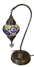 Vintage Mosaic Colorful With Cobalt Blue Glass Table Lamp Light Nice picture