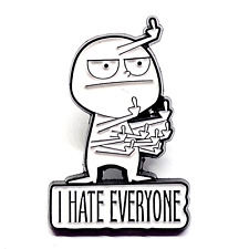 I Hate Everyone Pin Badge Up Yours Pin Fun Quirky Brooch Lapel Collar Jewellery picture