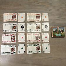 VTG 1947 FORCOLAR Equestrian Double Deck Pinochle Playing Cards Compete Decks picture