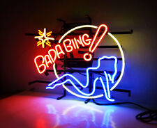 US STOCK BADA BING Sexy Girl Beer Bar Night Club Neon Sign Light Vintage Style picture