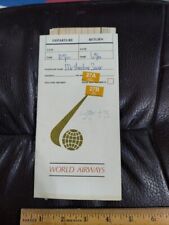 Vintage 1970s World Airways Ticket Envelope & Ticket See  Photos picture
