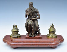 French Bronze and Marble Standish / Inkwell after MICHELANGELO's Moses, ca 1880 picture