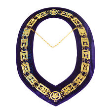 Masonic Regalia Cryptic Mason Royal & Select Master  Chain Collar Purple Backing picture