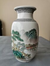 Chinese 20th C. Famille Rose Porcelain Landscape Lantern/Baluster  Vase  9