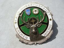 AvD GERMANY 1. RALLYE BREMEN HUBERTUS 3D DEER enamel car Badge 1962 1st. Edition picture