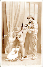 RPPC Happy Johnny, Handsome Bob, Hillbilly Country Music- 1930s Photo Postcard picture