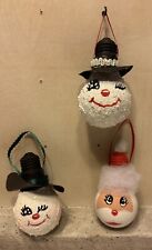 Christmas Lot of Handmade Lightbulbs - Snowman, Snowwoman, Santa picture
