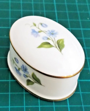 VINTAGE STAMPED ARISTOCRAT BONE CHINA ENGLAND OVAL TRINKET BOX SMALL HAND MADE picture