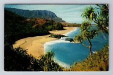 HI-Hawaii, Lumahai Beach, Aerial, Antique, Vintage c1954 Souvenir Postcard picture