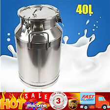 40L/10.56 Gallon 304 Stainless Steel Milk Can - Heavy Duty Milk Jug Milk Bucket  picture