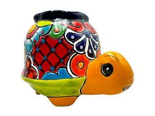 Talavera Turtle Planter Animal Pot Cute Mexican Pottery Folk Art Multicolor 9