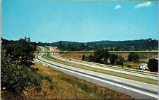 New York State Thruway View Longest Toll Expressway Mountains Postcard VTG UNP picture