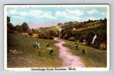 Saranac MI-Michigan, General Road Greetings, Antique, Vintage c1918 Postcard picture