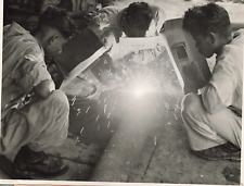 Burma Railways Workshop 1953 Press Photo Insein Rangoon Indian Welder  *P126a picture