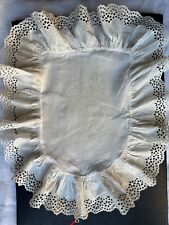 Gorgeous French Antique Pillow top hand embroidered w the initials SL - 16 by13