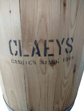 Claeys Candies Wood Panel Store Display Barrel Wooden container picture